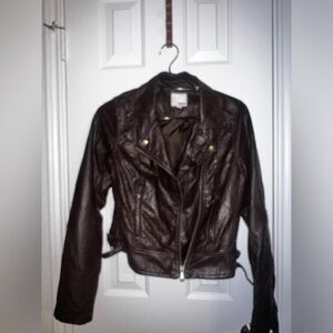 Brown leather jacket